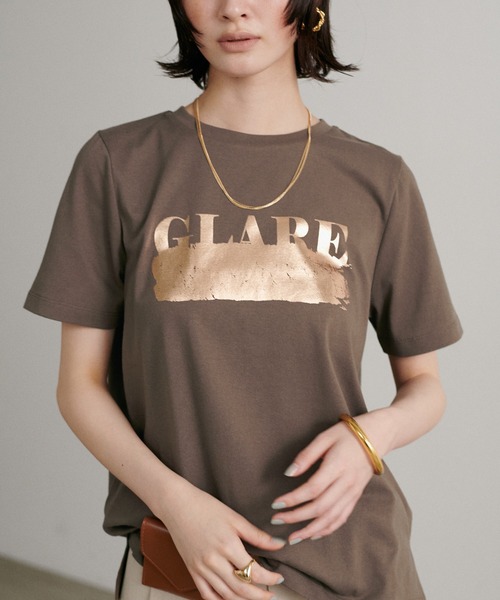 LARUTA(ラルータ)の「【LARUTA】汗染み防止箔ロゴT(Tシャツ/カットソー・レディース・ブラウン/ライトグレー/オフホワイト/スミクロ・FREE)」の12枚目の写真