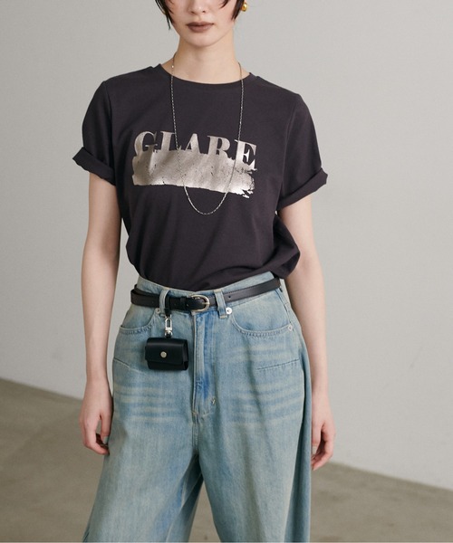 LARUTA(ラルータ)の「【LARUTA】汗染み防止箔ロゴT(Tシャツ/カットソー・レディース・ブラウン/ライトグレー/オフホワイト/スミクロ・FREE)」の15枚目の写真