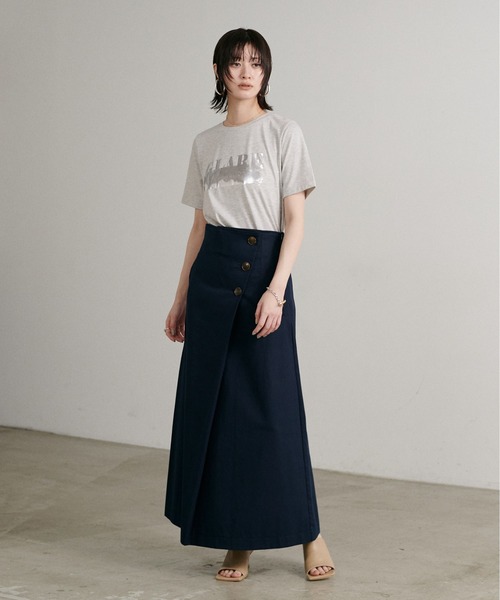LARUTA(ラルータ)の「【LARUTA】汗染み防止箔ロゴT(Tシャツ/カットソー・レディース・ブラウン/ライトグレー/オフホワイト/スミクロ・FREE)」の10枚目の写真