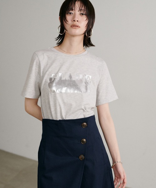LARUTA(ラルータ)の「【LARUTA】汗染み防止箔ロゴT(Tシャツ/カットソー・レディース・ブラウン/ライトグレー/オフホワイト/スミクロ・FREE)」の9枚目の写真