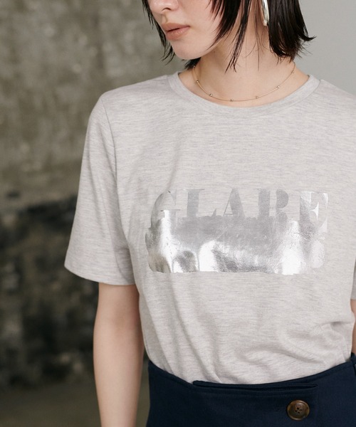 LARUTA(ラルータ)の「【LARUTA】汗染み防止箔ロゴT(Tシャツ/カットソー・レディース・ブラウン/ライトグレー/オフホワイト/スミクロ・FREE)」の18枚目の写真