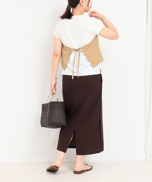 fredy couleur（フレディクルール）の「ねじりビスチェドッキングTシャツ（Tシャツ/カットソー・レディース・オフホワイト/ブラック・38）」の6枚目の写真