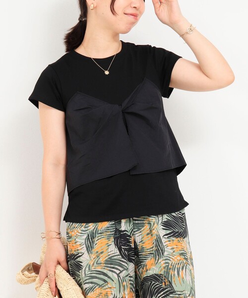 fredy couleur（フレディクルール）の「ねじりビスチェドッキングTシャツ（Tシャツ/カットソー・レディース・オフホワイト/ブラック・38）」の21枚目の写真