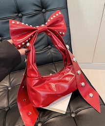 Nia（ニア）の「Nia(ニア)/【2way】BIGリボン　スタッズ付きショルダーバッグ（ショルダーバッグ）」
