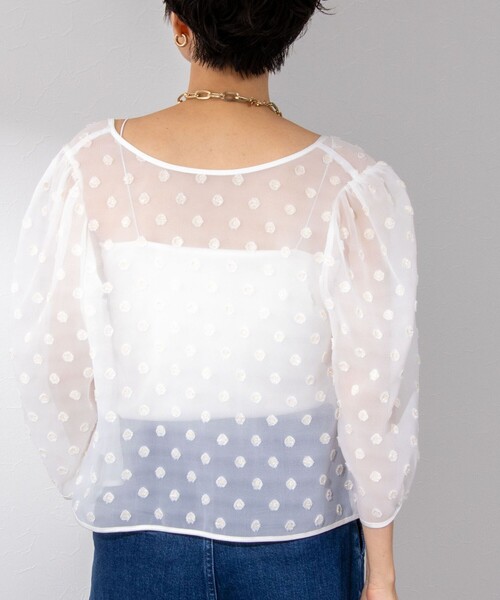 NOLLEY’S Sophi（ノーリーズソフィ）の「【追加】サテンスムースベアトップ（キャミソール・レディース・オフホワイト/ブラック・36/38）」の5枚目の写真