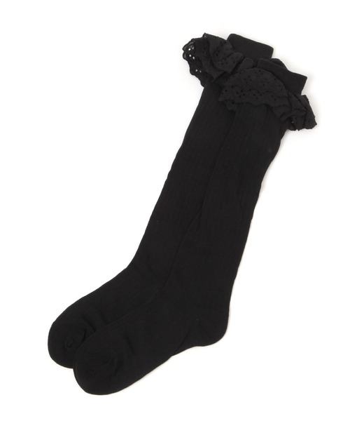 Heather（ヘザー）の「レースフリルSOX　578747（ソックス/靴下・レディース・アイボリー/ブラック・ONE SIZE）」の2枚目の写真