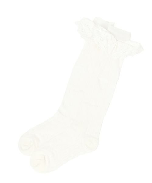 Heather（ヘザー）の「レースフリルSOX　578747（ソックス/靴下・レディース・アイボリー/ブラック・ONE SIZE）」の7枚目の写真