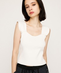 SLY（スライ）の「SQUARE NECK KNIT TANK スクエアネック ニット タンク サマーニット 夏服（タンクトップ・レディース）」
