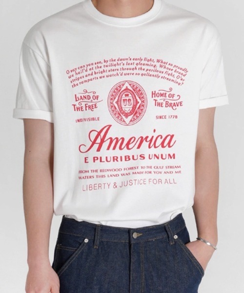 NOWLE(ノウル)の「【NOWLE】アメリカンフラッグ モチーフ 半袖 Tシャツ(Tシャツ/カットソー・メンズ・ワインレッド/ホワイト・X-LARGE/LARGE/MEDIUM)」の8枚目の写真