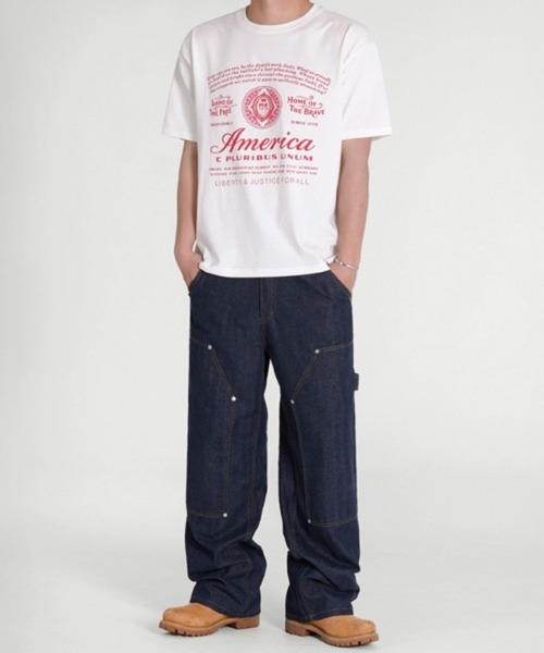 NOWLE(ノウル)の「【NOWLE】アメリカンフラッグ モチーフ 半袖 Tシャツ(Tシャツ/カットソー・メンズ・ワインレッド/ホワイト・X-LARGE/LARGE/MEDIUM)」の11枚目の写真