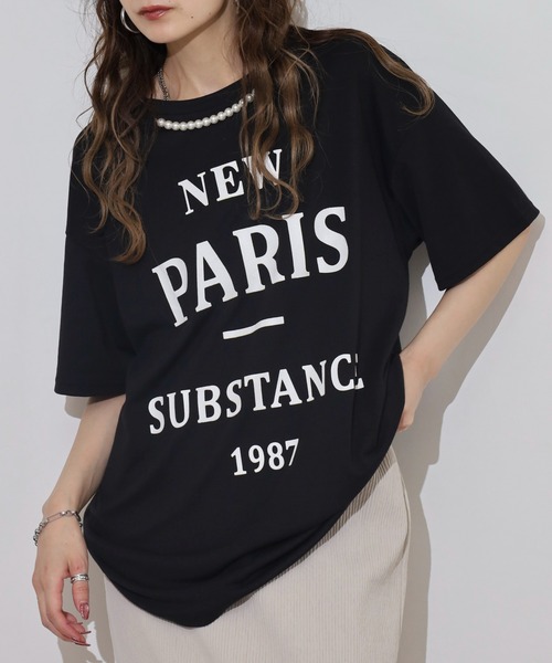 Anna Nicola(アンナニコラ)の「Anna Nicola パール付き半袖ロゴTシャツ(Tシャツ/カットソー・レディース・グレー/ブラック/オフホワイト・38)」の8枚目の写真