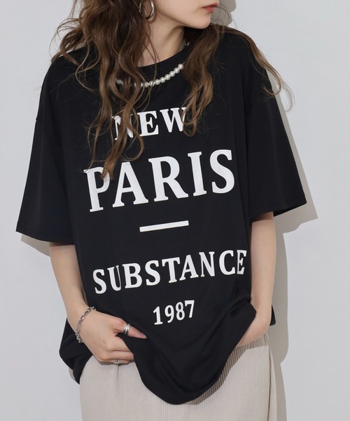Anna Nicola(アンナニコラ)の「Anna Nicola パール付き半袖ロゴTシャツ(Tシャツ/カットソー・レディース・グレー/ブラック/オフホワイト・38)」の9枚目の写真