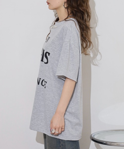 Anna Nicola(アンナニコラ)の「Anna Nicola パール付き半袖ロゴTシャツ(Tシャツ/カットソー・レディース・グレー/ブラック/オフホワイト・38)」の17枚目の写真