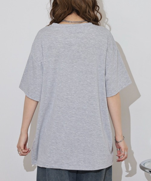 Anna Nicola(アンナニコラ)の「Anna Nicola パール付き半袖ロゴTシャツ(Tシャツ/カットソー・レディース・グレー/ブラック/オフホワイト・38)」の18枚目の写真