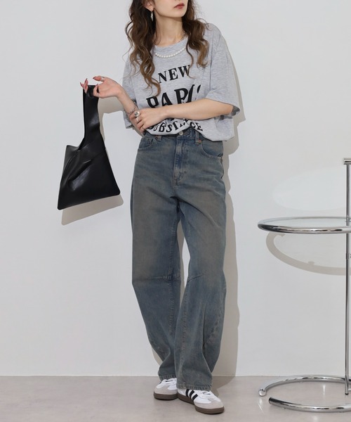 Anna Nicola(アンナニコラ)の「Anna Nicola パール付き半袖ロゴTシャツ(Tシャツ/カットソー・レディース・グレー/ブラック/オフホワイト・38)」の15枚目の写真