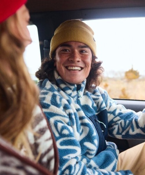 Quiksilver（クイックシルバー）の「CLEAN COAST FZ /クイックシルバー総柄ジップアップフリース（スウェット・メンズ・ブルー・MEDIUM/LARGE/X-LARGE）」の4枚目の写真