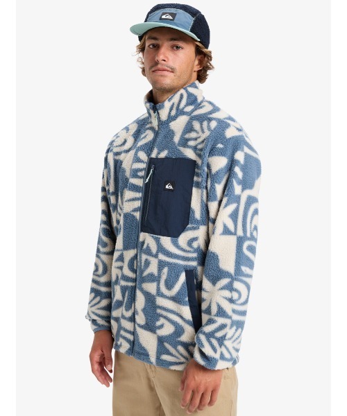 Quiksilver（クイックシルバー）の「CLEAN COAST FZ /クイックシルバー総柄ジップアップフリース（スウェット・メンズ・ブルー・MEDIUM/LARGE/X-LARGE）」の2枚目の写真