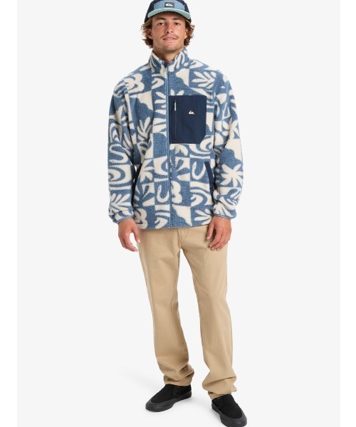 Quiksilver（クイックシルバー）の「CLEAN COAST FZ /クイックシルバー総柄ジップアップフリース（スウェット・メンズ・ブルー・MEDIUM/LARGE/X-LARGE）」の6枚目の写真