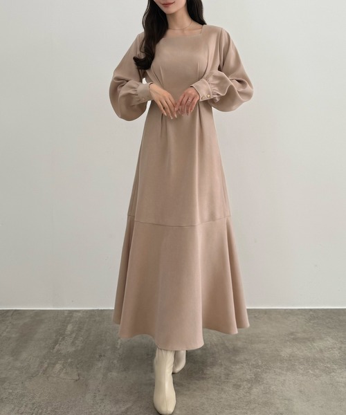 セール】バックレースアップスクエアネックワンピース（ワンピース