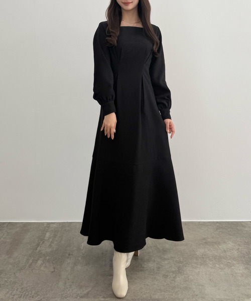 セール】バックレースアップスクエアネックワンピース（ワンピース