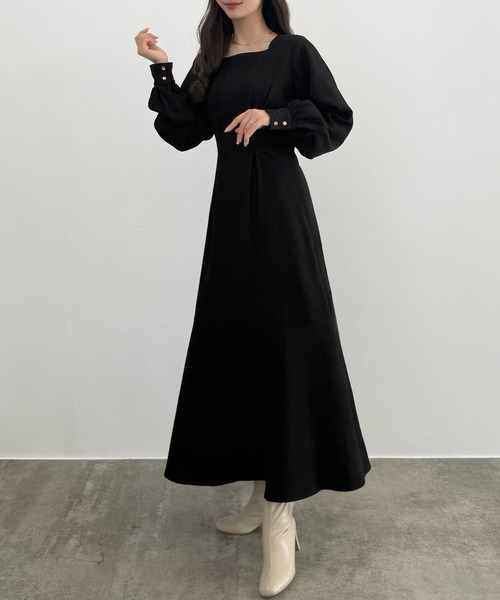 セール】バックレースアップスクエアネックワンピース（ワンピース