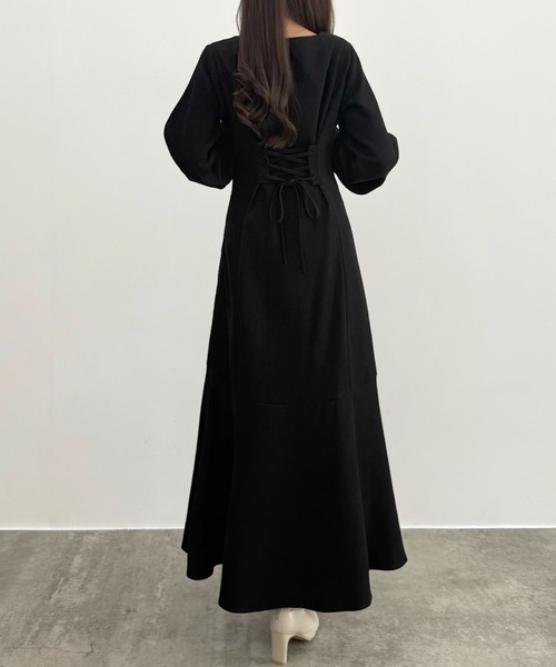 セール】バックレースアップスクエアネックワンピース（ワンピース