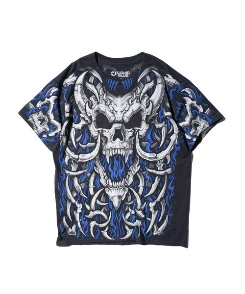 LIQUID BLUE（リキッドブルー）の「LIQUID BLUE リキッドブルー / "SKULL"TEE（Tシャツ/カットソー・メンズ・ブラック系1/ブラック/ブラック系3/ブラック系2・X-LARGE/LARGE）」の2枚目の写真
