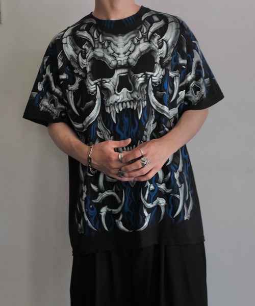 LIQUID BLUE（リキッドブルー）の「LIQUID BLUE リキッドブルー / "SKULL"TEE（Tシャツ/カットソー・メンズ・ブラック系1/ブラック/ブラック系3/ブラック系2・X-LARGE/LARGE）」の7枚目の写真