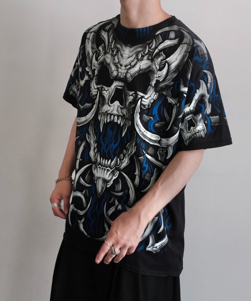 LIQUID BLUE（リキッドブルー）の「LIQUID BLUE リキッドブルー / "SKULL"TEE（Tシャツ/カットソー・メンズ・ブラック系1/ブラック/ブラック系3/ブラック系2・X-LARGE/LARGE）」の6枚目の写真
