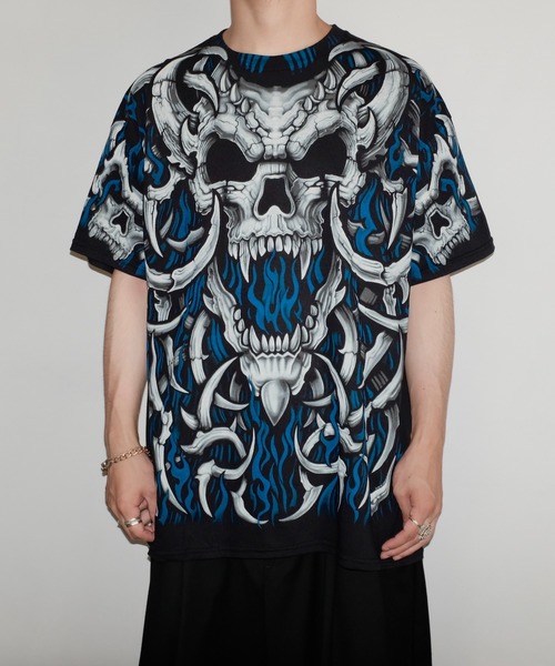 LIQUID BLUE（リキッドブルー）の「LIQUID BLUE リキッドブルー / "SKULL"TEE（Tシャツ/カットソー・メンズ・ブラック系1/ブラック/ブラック系3/ブラック系2・X-LARGE/LARGE）」の8枚目の写真