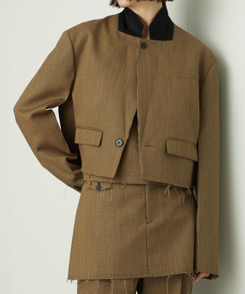 AEWEN MATOPH(イウエン マトフ)の「<AEWEN MATOPH>ウールショートジャケット(テーラードジャケット・レディース・ブラック/ブラウン・36/38)」の4枚目の写真