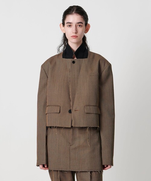 AEWEN MATOPH(イウエン マトフ)の「<AEWEN MATOPH>ウールショートジャケット(テーラードジャケット・レディース・ブラック/ブラウン・36/38)」の6枚目の写真