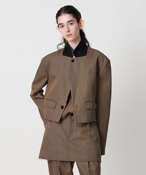 AEWEN MATOPH(イウエン マトフ)の「<AEWEN MATOPH>ウールショートジャケット(テーラードジャケット・レディース・ブラック/ブラウン・36/38)」の7枚目の写真