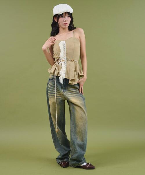 dispark（ディスパーク）の「DISPARK/エスニックイレヘムキャミ（キャミソール・レディース・アイボリー/カーキ・FREE）」の13枚目の写真