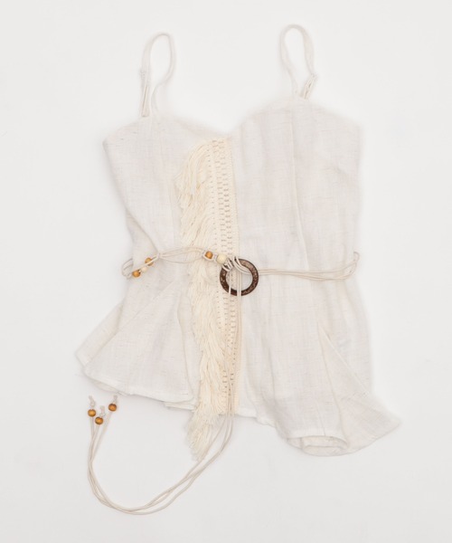 dispark（ディスパーク）の「DISPARK/エスニックイレヘムキャミ（キャミソール・レディース・アイボリー/カーキ・FREE）」の8枚目の写真