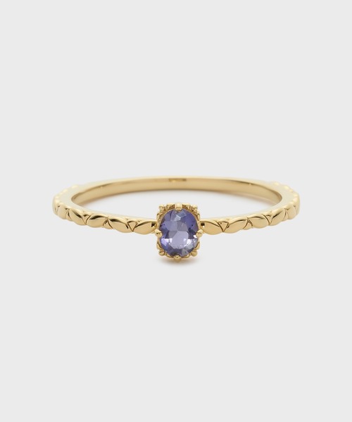 【Pocket Ring】ゴールドアイオライトリング