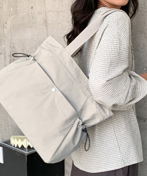 ONEP STAR(ワンピスター)の「シンプルトートバッグ(トートバッグ・レディース・パープル/ライトパープル/ベージュ/キャメル/ブラック/グリーン・FREE)」の7枚目の写真