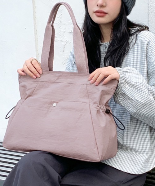 ONEP STAR(ワンピスター)の「シンプルトートバッグ(トートバッグ・レディース・パープル/ライトパープル/ベージュ/キャメル/ブラック/グリーン・FREE)」の11枚目の写真