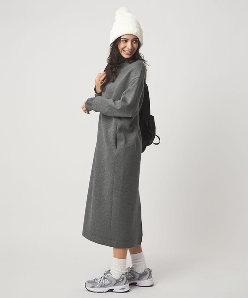 セール】ダンボール ハイネック ワンピース（ワンピース）｜green