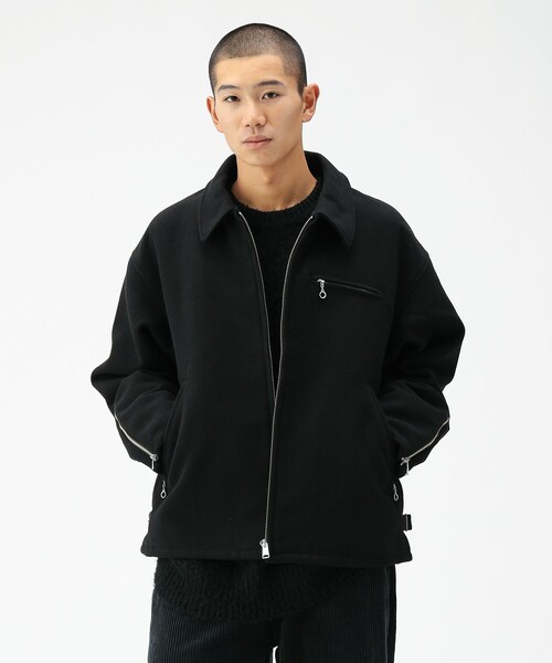 BEAMS（ビームス）の「リラックスフィット フリースメルトン シングル ライダースジャケット（ブルゾン・メンズ・ブラック/チャコールグレー・S/M/L/XL）」の17枚目の写真