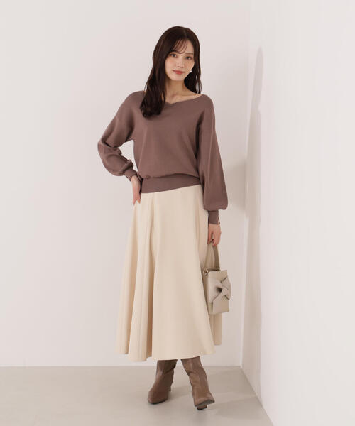 PROPORTION BODY DRESSING（プロポーションボディドレッシング）の「＜ハンドウォッシャブル＞ハートカット総針ニット / 1215270900（ニット/セーター・レディース・ブルー/オフホワイト/ブラック/ブラウン・SMALL/MEDIUM）」の7枚目の写真