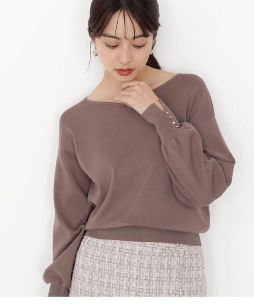 PROPORTION BODY DRESSING（プロポーションボディドレッシング）の「＜ハンドウォッシャブル＞ハートカット総針ニット / 1215270900（ニット/セーター・レディース・ブルー/オフホワイト/ブラック/ブラウン・SMALL/MEDIUM）」の8枚目の写真