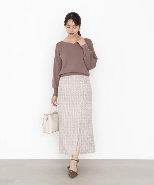 PROPORTION BODY DRESSING（プロポーションボディドレッシング）の「＜ハンドウォッシャブル＞ハートカット総針ニット / 1215270900（ニット/セーター・レディース・ブルー/オフホワイト/ブラック/ブラウン・SMALL/MEDIUM）」の11枚目の写真