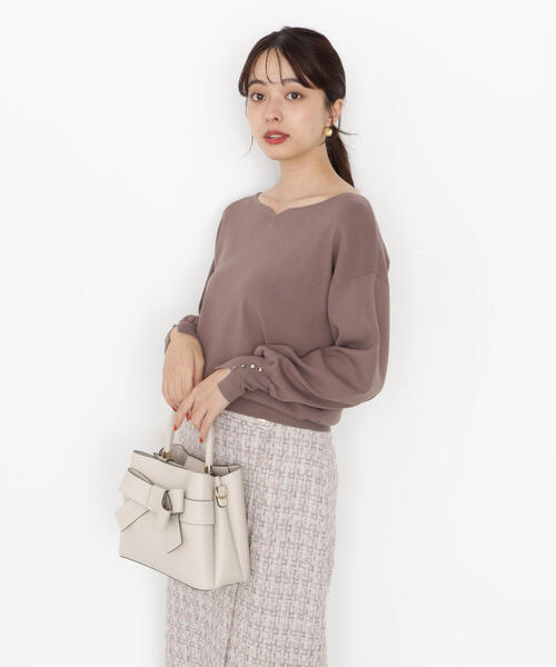 PROPORTION BODY DRESSING（プロポーションボディドレッシング）の「＜ハンドウォッシャブル＞ハートカット総針ニット / 1215270900（ニット/セーター・レディース・ブルー/オフホワイト/ブラック/ブラウン・SMALL/MEDIUM）」の12枚目の写真