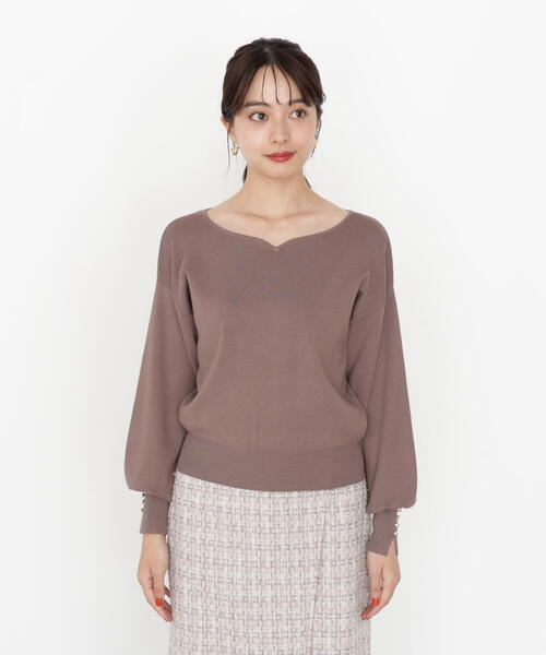 PROPORTION BODY DRESSING（プロポーションボディドレッシング）の「＜ハンドウォッシャブル＞ハートカット総針ニット / 1215270900（ニット/セーター・レディース・ブルー/オフホワイト/ブラック/ブラウン・SMALL/MEDIUM）」の13枚目の写真