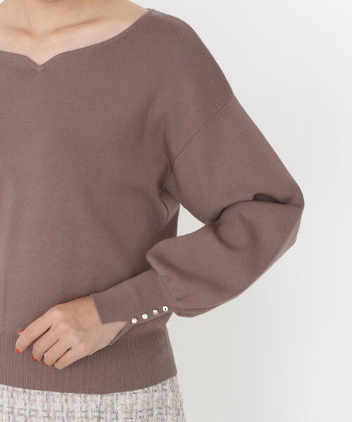PROPORTION BODY DRESSING（プロポーションボディドレッシング）の「＜ハンドウォッシャブル＞ハートカット総針ニット / 1215270900（ニット/セーター・レディース・ブルー/オフホワイト/ブラック/ブラウン・SMALL/MEDIUM）」の19枚目の写真