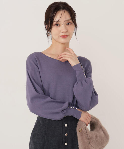 PROPORTION BODY DRESSING（プロポーションボディドレッシング）の「＜ハンドウォッシャブル＞ハートカット総針ニット / 1215270900（ニット/セーター・レディース・ブルー/オフホワイト/ブラック/ブラウン・SMALL/MEDIUM）」の22枚目の写真