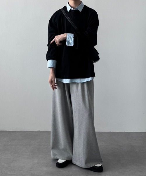 LUENNA(ルエナ)の「【LUENNA】2-Tuck Wide Sweat Pants / 2タックワイドスウェットパンツ(スウェットパンツ・メンズ・グレー/ブラック/チャコールグレー・S/M/L)」の6枚目の写真
