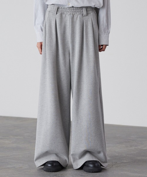 LUENNA】2-Tuck Wide Sweat Pants / 2タックワイドスウェットパンツ