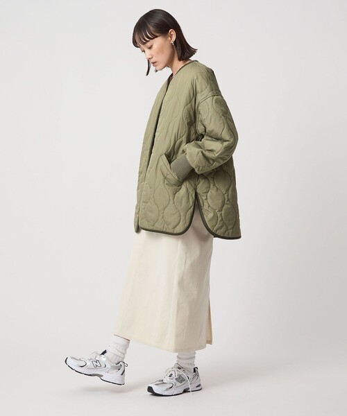 green label relaxing（グリーンレーベルリラクシング）の「［size SHORTあり］リバーシブル キルティング ブルゾン ウォッシャブル 撥水（ブルゾン・レディース・オリーブ/ブラック/ベージュ・SHORT/FREE）」の11枚目の写真